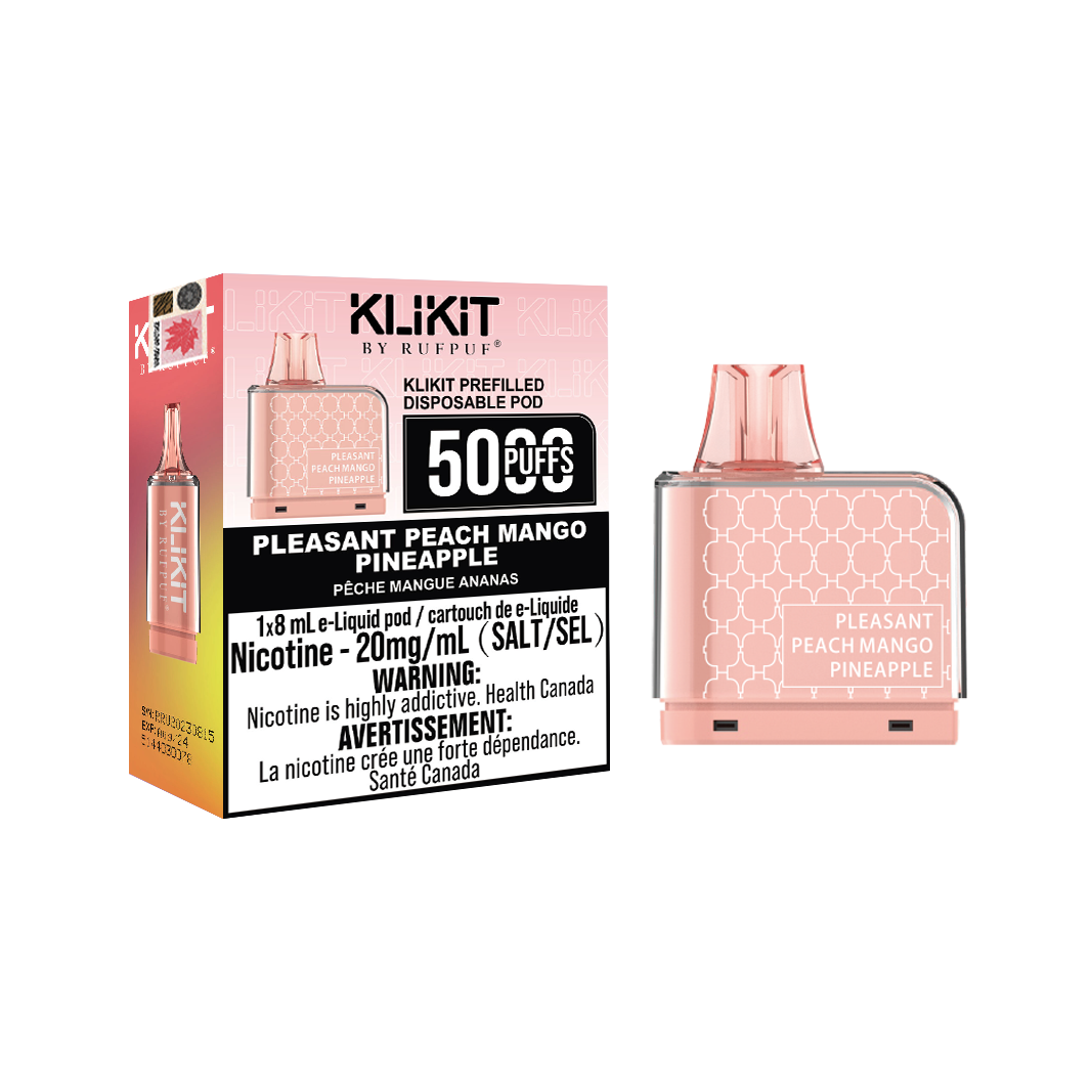 PLEASANT PEACH MANGO PINEAPPLE Pleasant Peach Mango Pineapple Rufpuf Klikit Pod 5000 (20mg/ML / 5PCs) <b style="color:red">(Tax not Incl.)</b> - Image 1