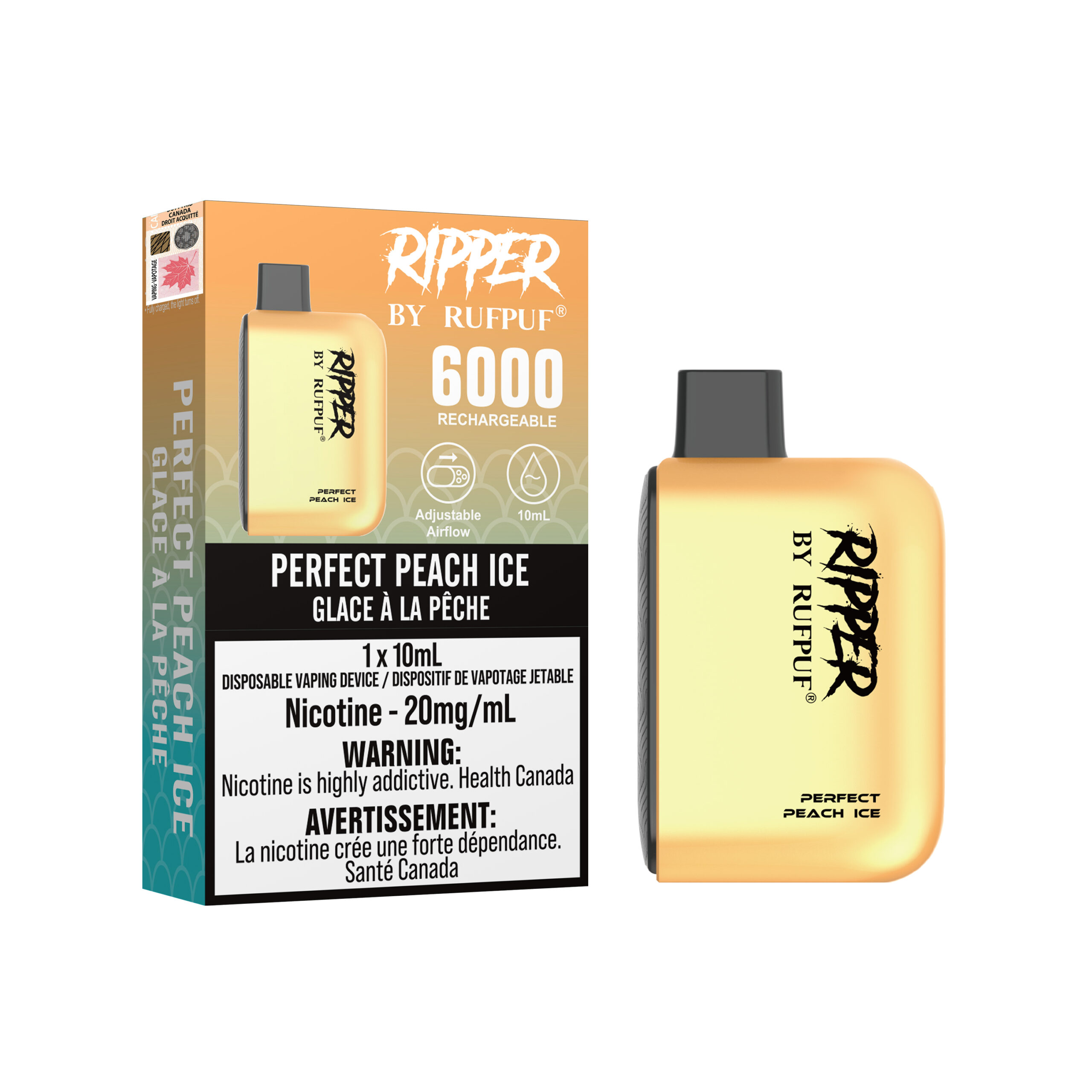 Perfect Peach ice Perfect Peach Ice Rufpuf Ripper 6000 (20mg/ML / 10PCs) <b style="color:red">(Tax not Incl.)</b> - Image 1