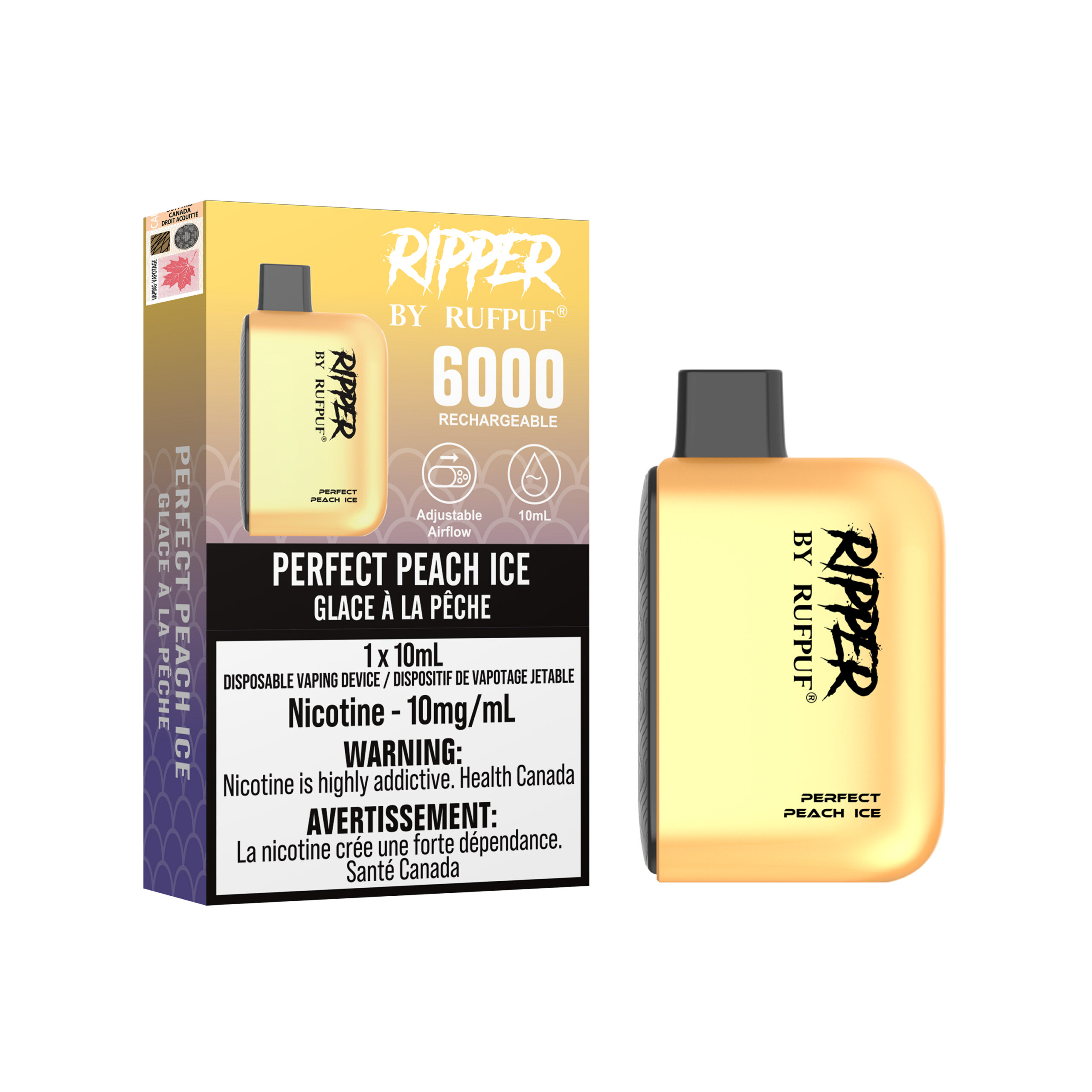 Perfect Peach ice Perfect Peach Ice Rufpuf Ripper 6000 (10mg/ML / 10PCs) <b style="color:red">(Tax not Incl.)</b> - Image 1