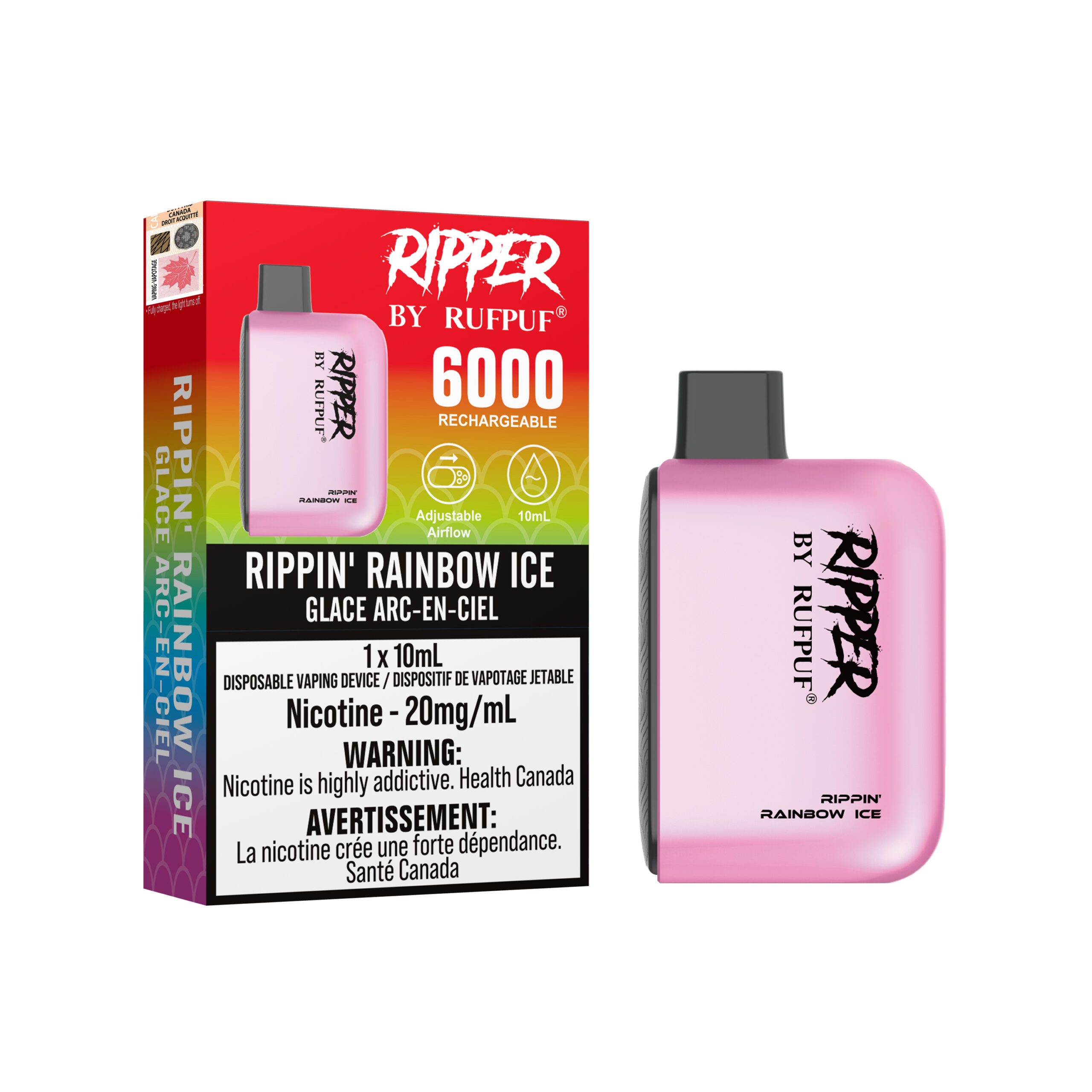 Rippin' Rainbow Ice Rippin' Rainbow Ice Rufpuf Ripper 6000 (20mg/ML / 10PCs) <b style="color:red">(Tax not Incl.)</b> - Image 1