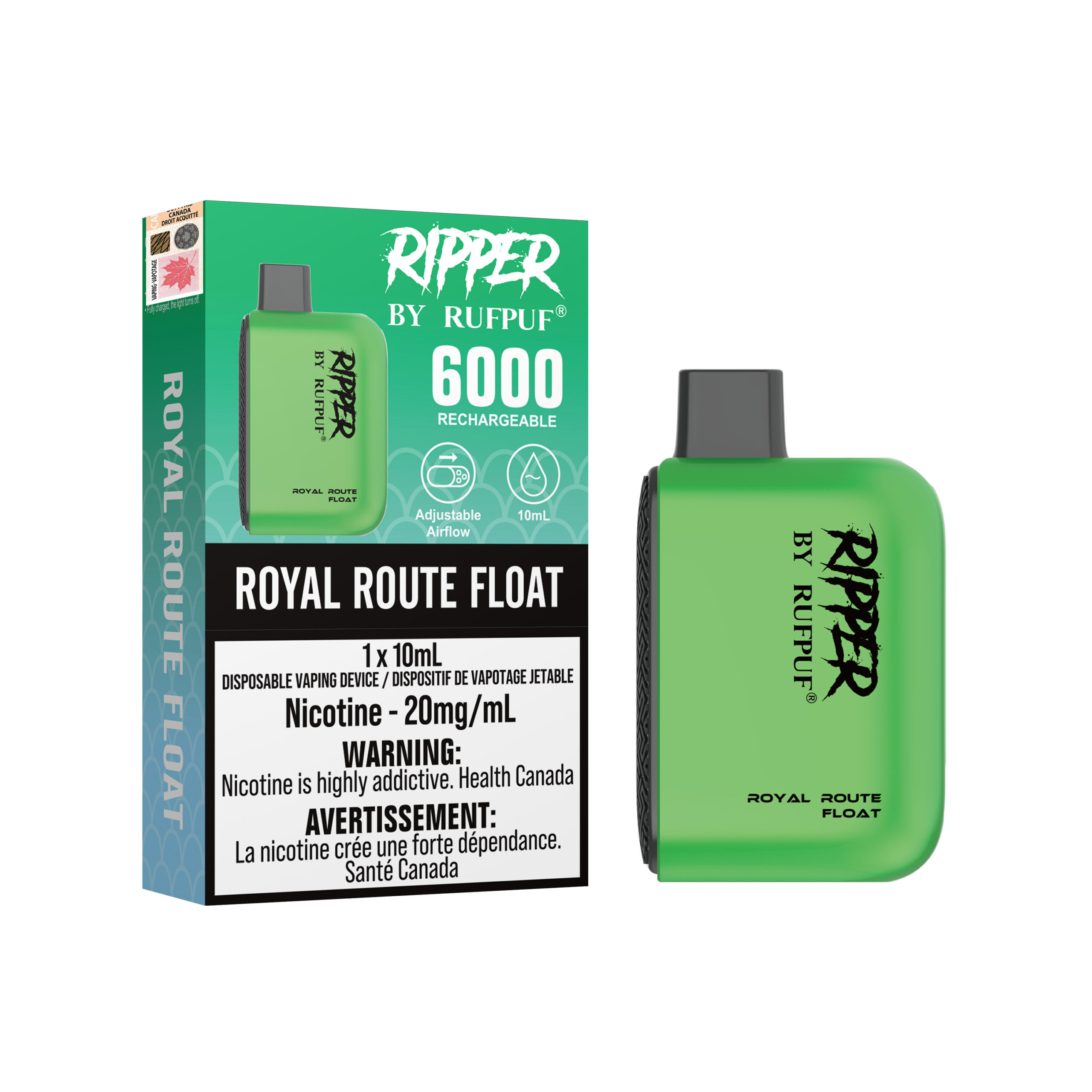 Royal Route float Royal Route float Rufpuf Ripper 6000 (20mg/ML / 10PCs) <b style="color:red">(Tax not Incl.)</b> - Image 1