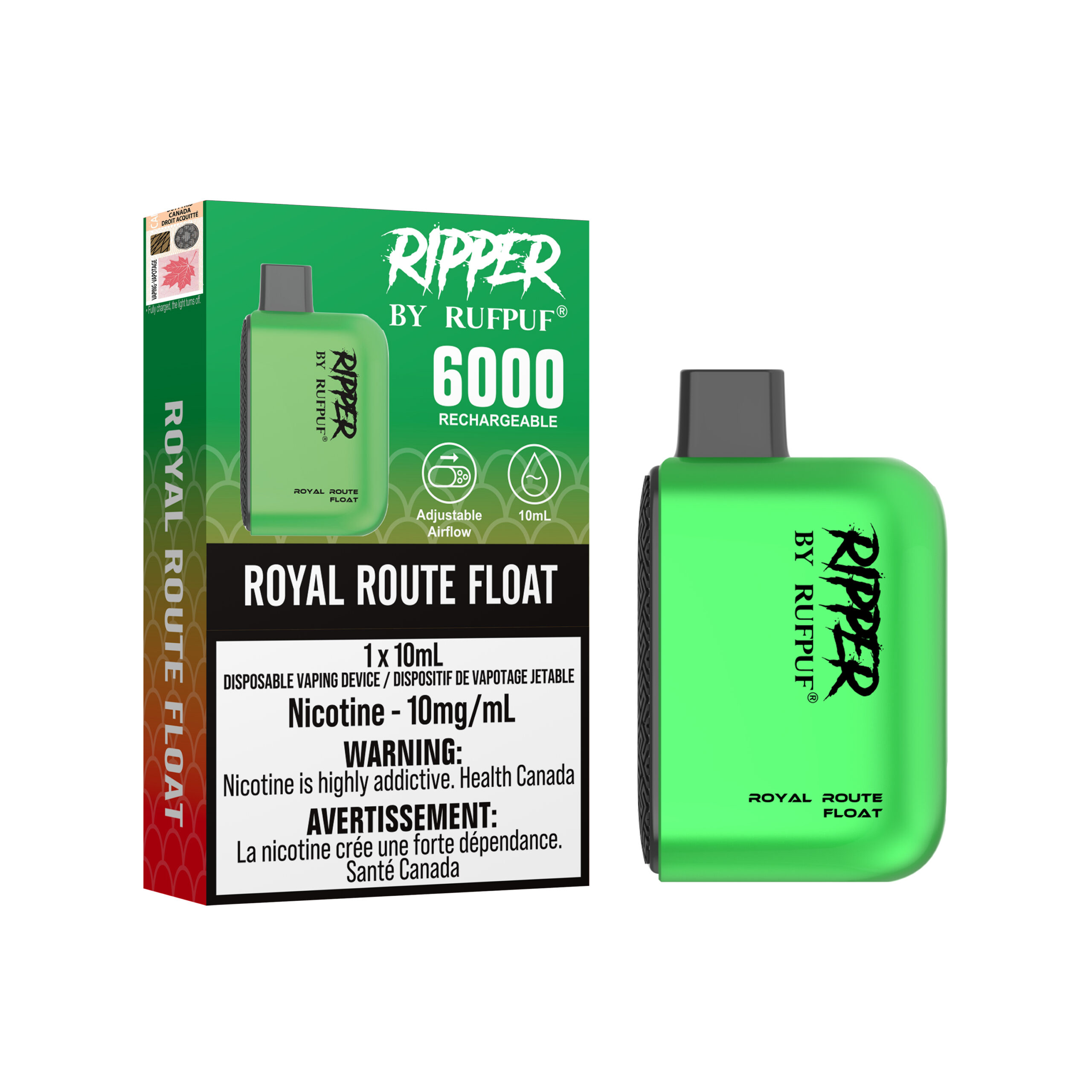 Royal Route float Royal Route Float Rufpuf Ripper 6000 (10mg/ML / 10PCs) <b style="color:red">(Tax not Incl.)</b> - Image 1
