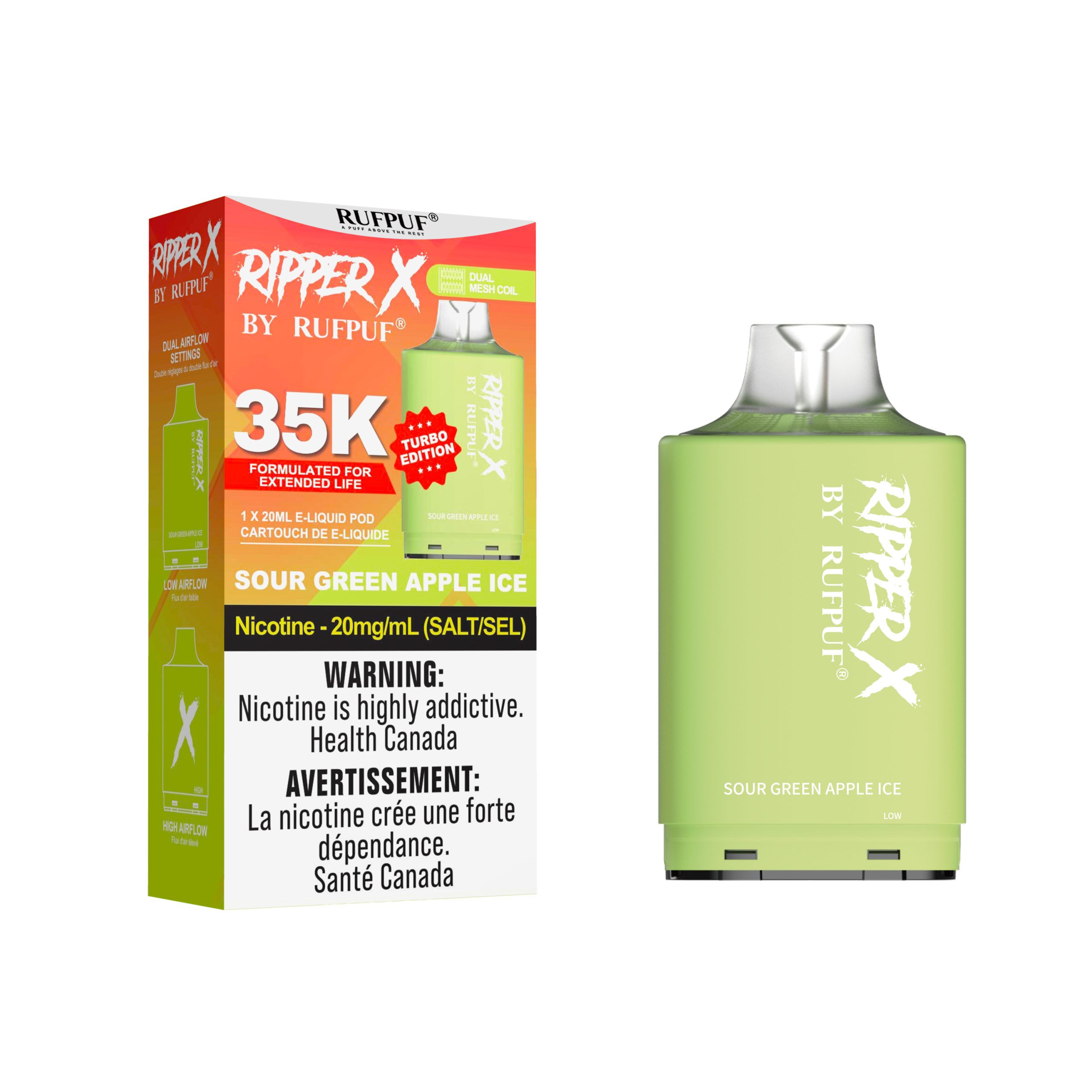 Sour Green Apple ice Sour Green Apple ice RIPPER X 35K (20mg/ML / 5PCs) <b style="color: red">(Tax not Incl.)</b> - Image 1