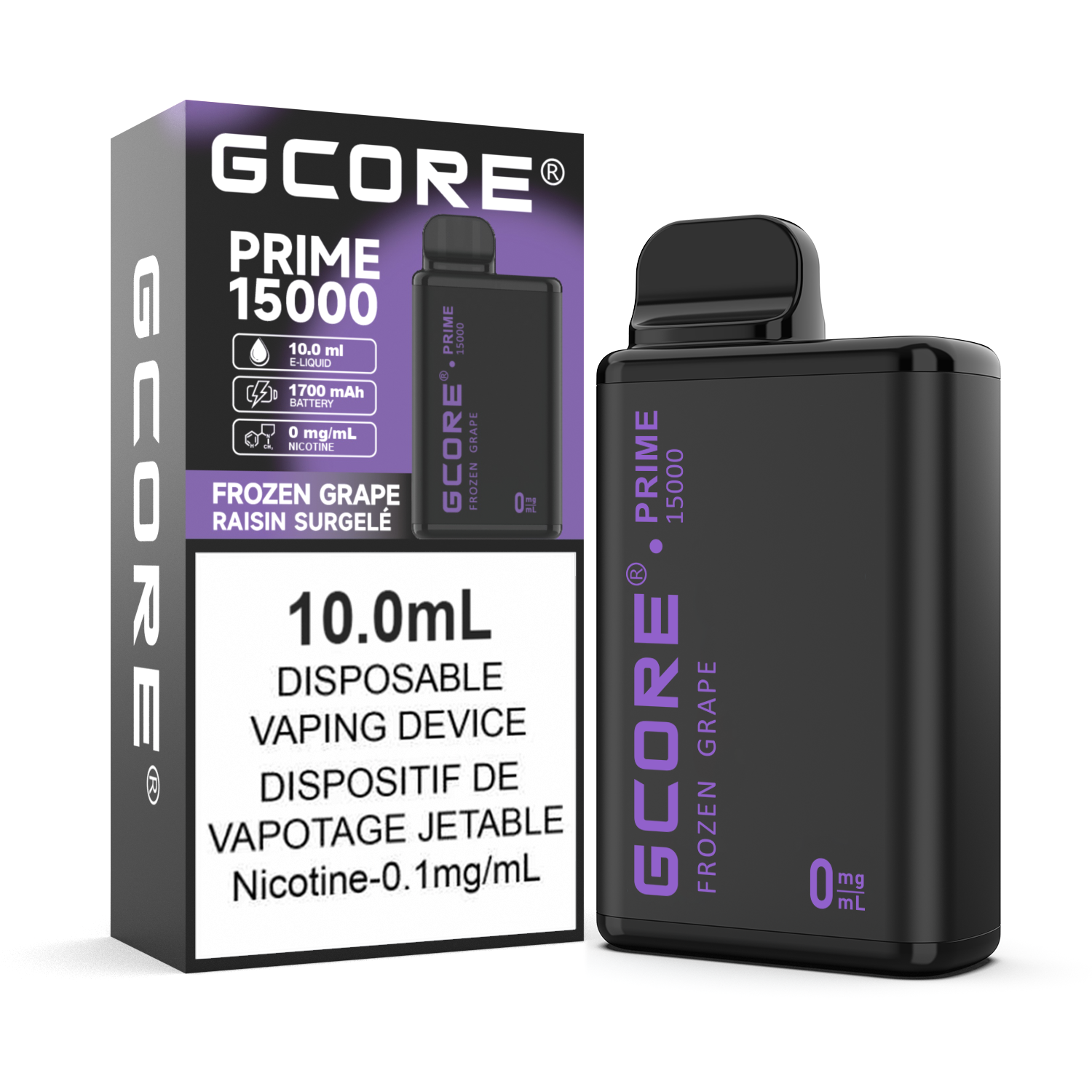 FROZEN GRAPE Frozen Grape 0mg/ml Prime 15000 Puffs (ONT.)(5pcs)<b Style="color:YELLOW">(Tax Not Incl.)</b> - Image 1