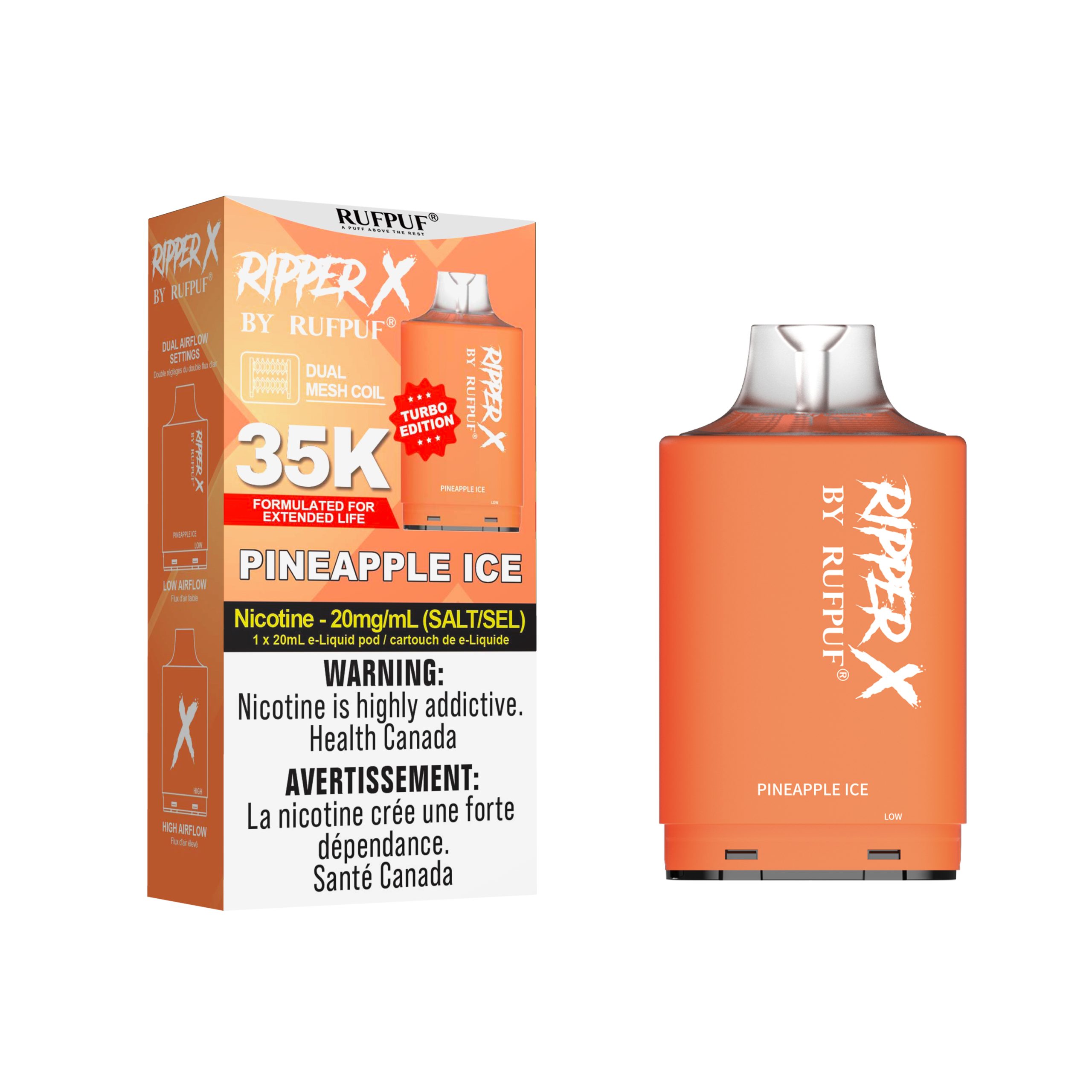 Pineapple ICE PINEAPPLE ICE RIPPER X 35K (20mg/ML / 5PCs) <b style="color: red">(Tax not Incl.)</b> - Image 1
