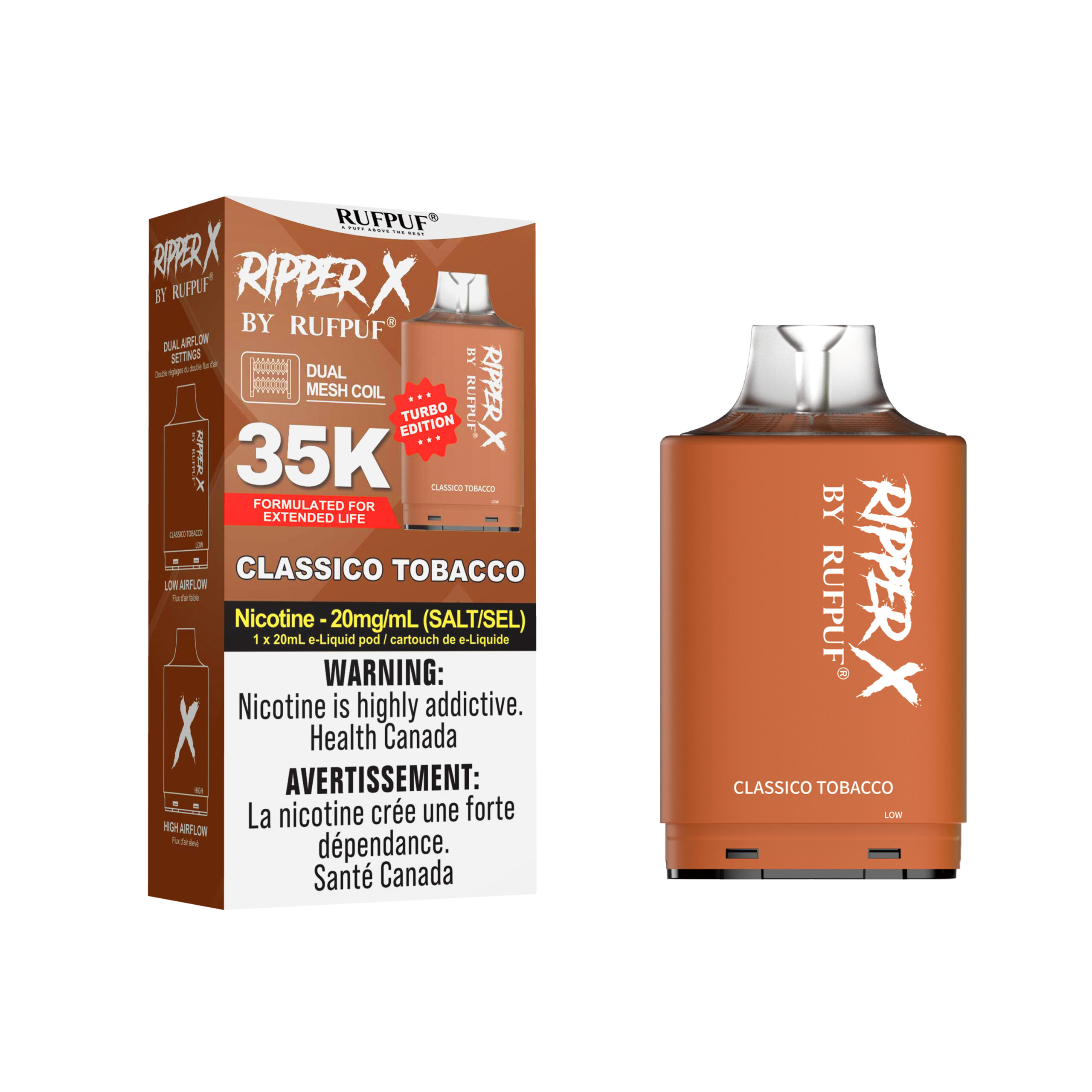 Classico tobacco CLASSIC TOBACCO RIPPER X 35K (20mg/ML / 5PCs) <b style="color: red">(Tax not Incl.)</b> - Image 1