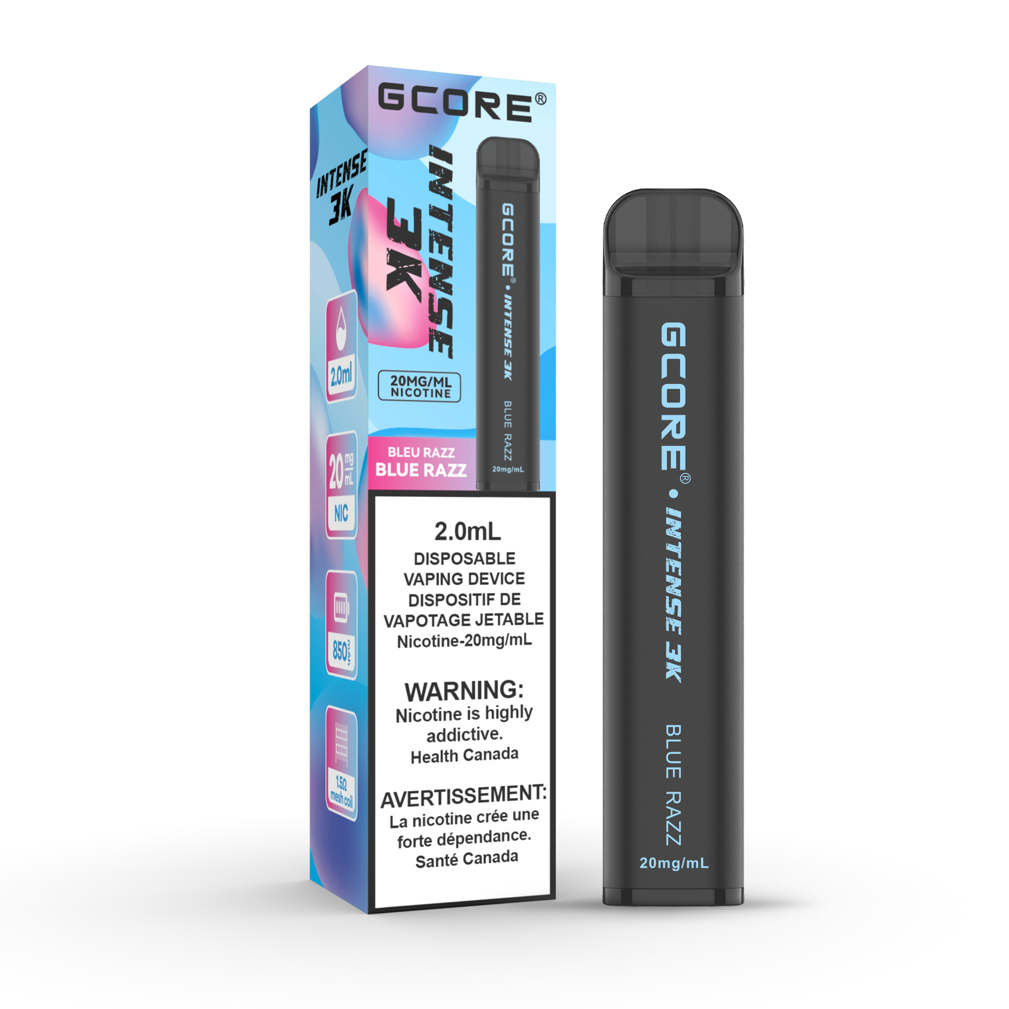 BLUE RAZZ BLUE RAZZ INTENSE 3K (20mg/ml) (5pcs) <b style="color:RED">(Tax Not Incl.)</b> - Image 1
