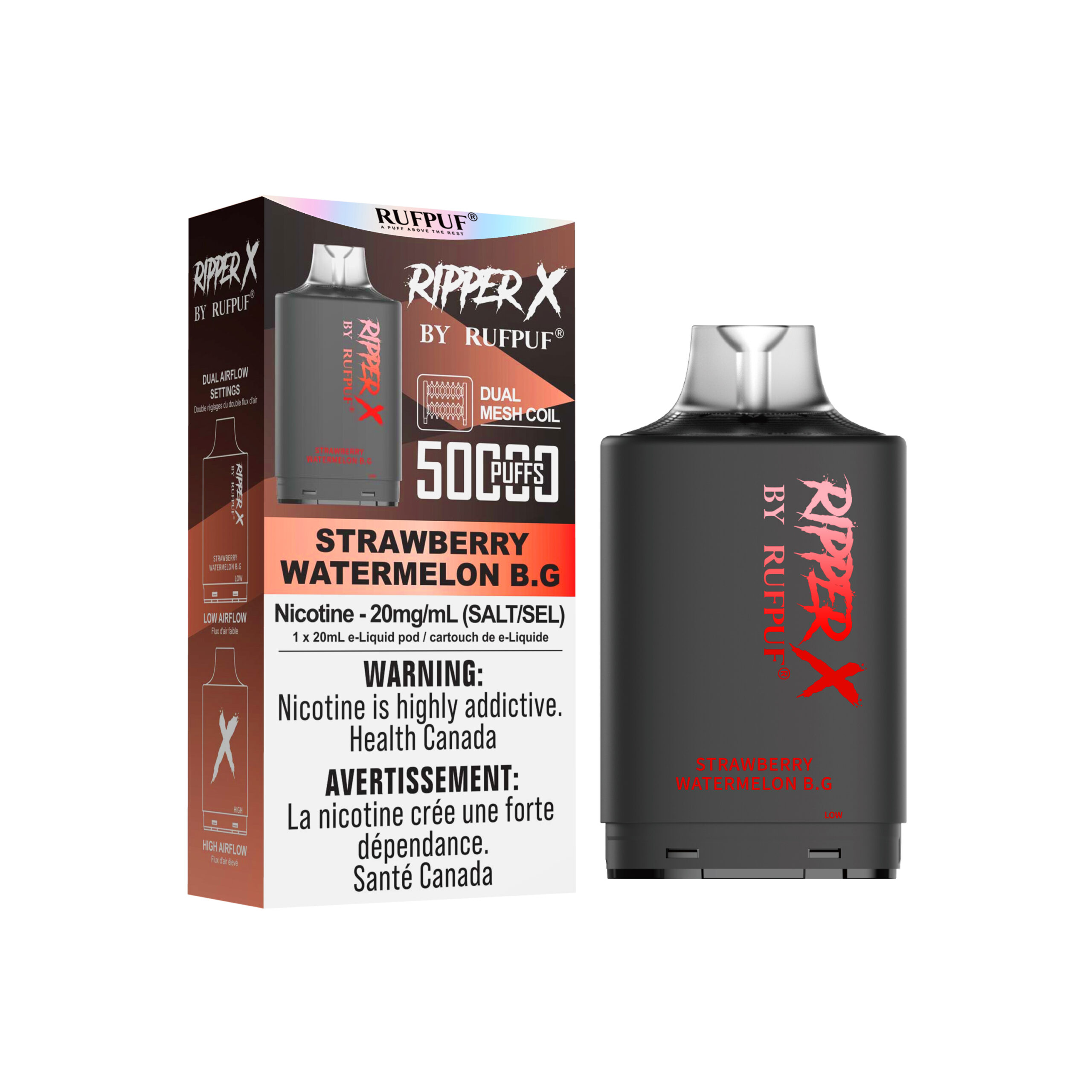 Strawberry Watermelon B.G Strawberry Watermelon B.G Ripper X 50K (20mg/ML / 5PCs) <b style="color: RED">(Tax not Incl.)</b> - Image 1