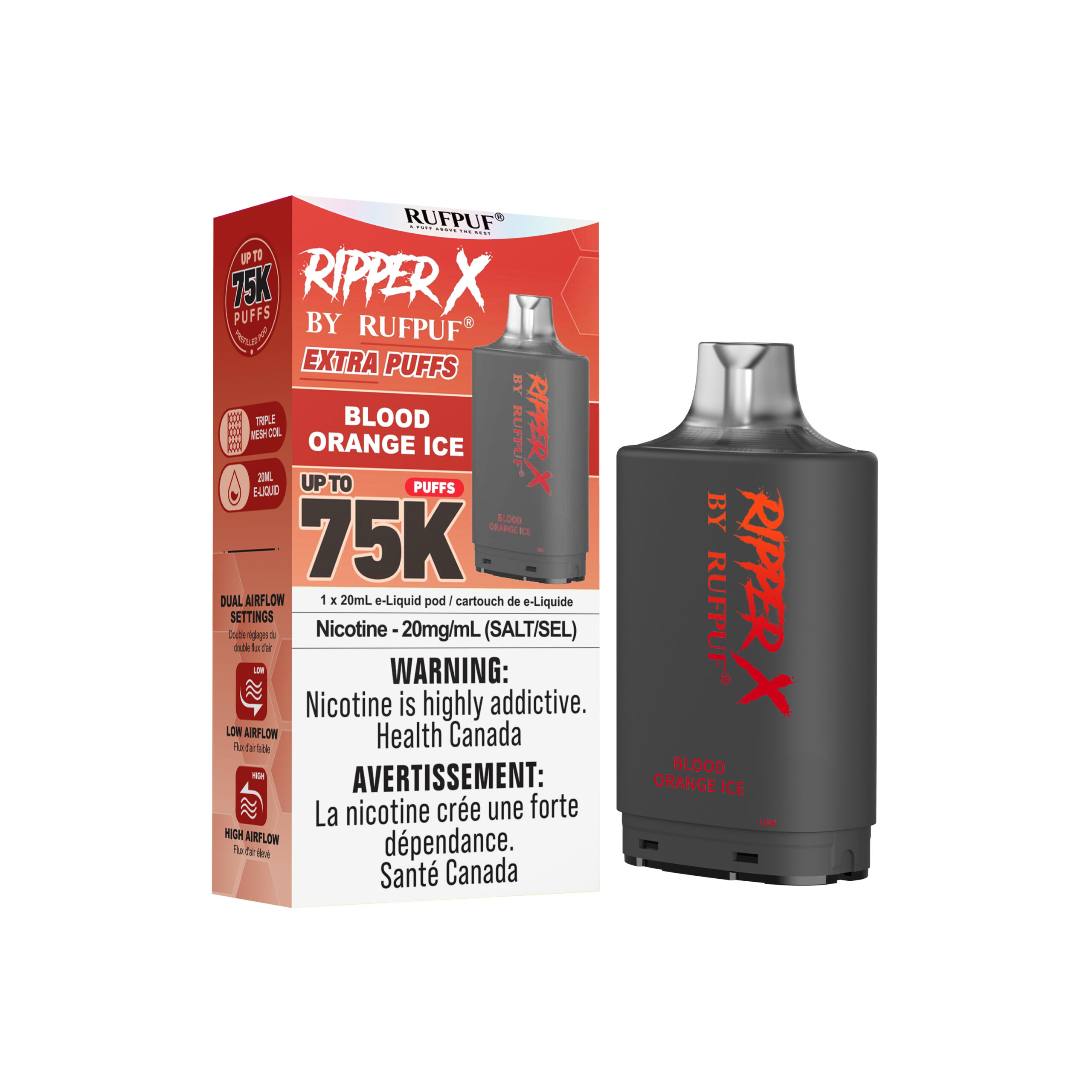 BLOOD ORANGE ICE BLOOD ORANGE ICE Ripper X 75K (20mg/ML / 5PCs) <b style="color: red">(Tax not Incl.)</b> - Image 1