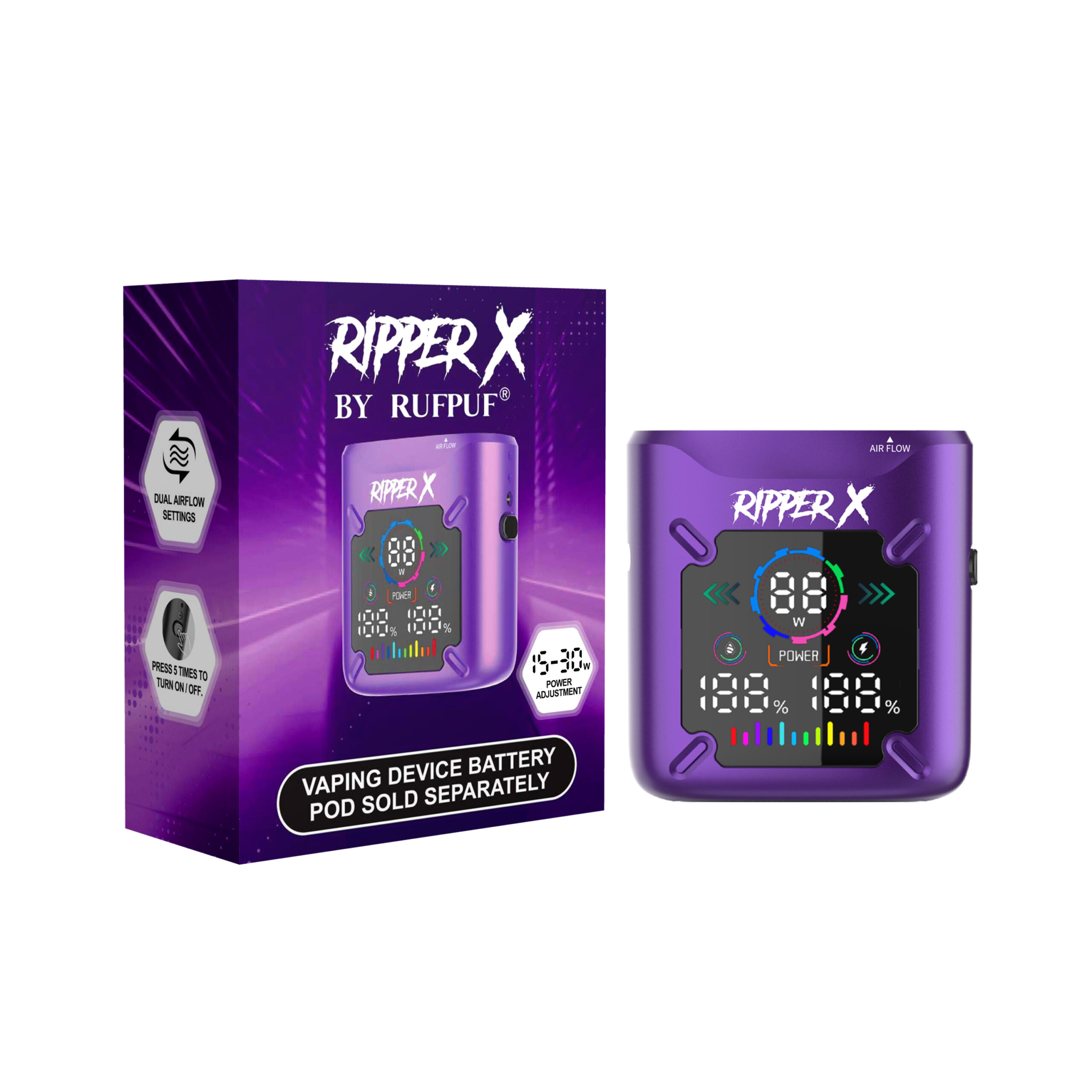 METALLIC PURPLE METALLIC PURPLE X ULTRA BATTERY (5PCS) <b style="color:blue">(1000MAH)</b> - Image 1