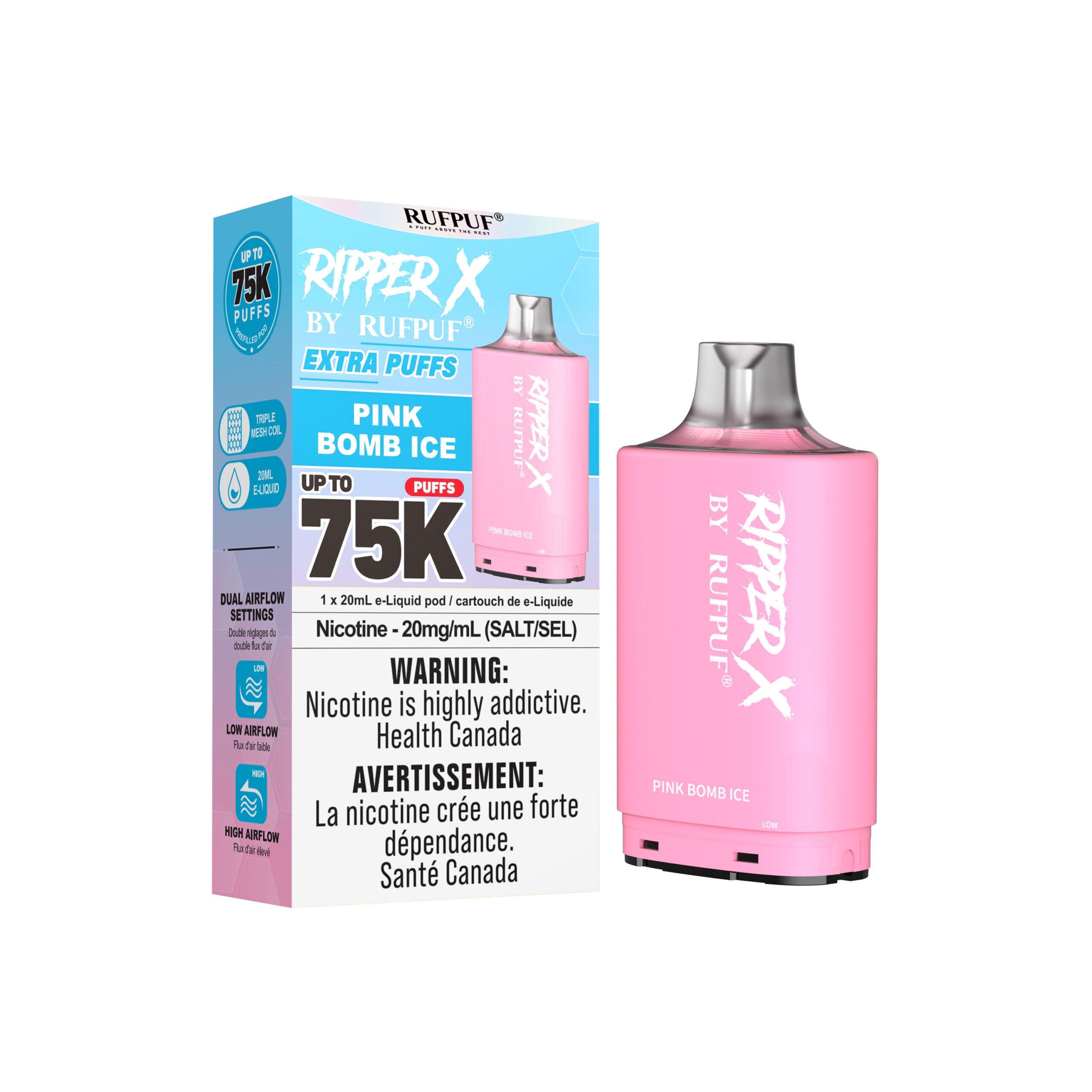 Pink Bomb ice Pink Bomb ice Ripper X 75K (20mg/ML / 5PCs) <b style="color: red">(Tax not Incl.)</b> - Image 1