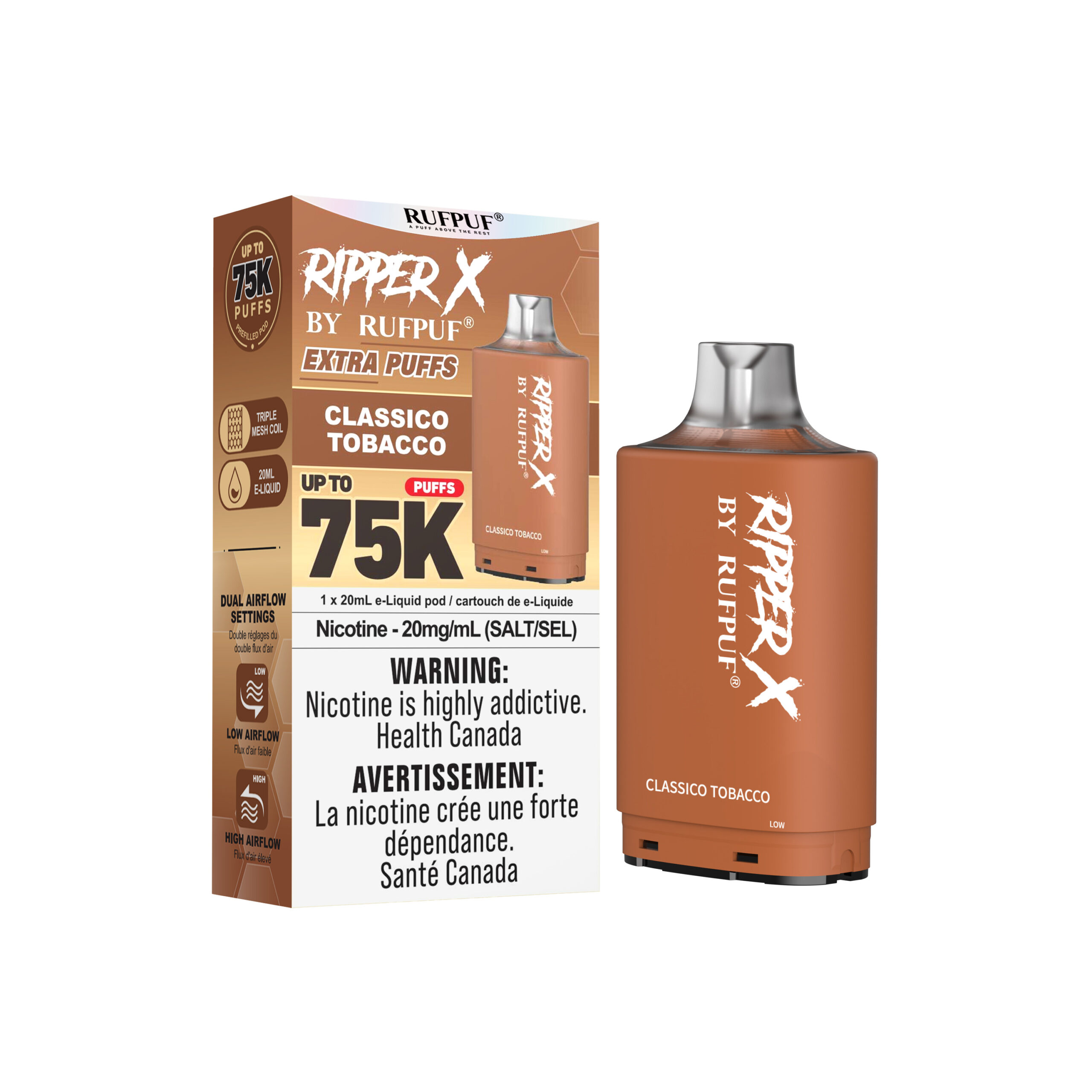 Classico Tobacco CLASSICO TOBACCO Ripper X 75K (20mg/ML / 5PCs) <b style="color: RED">(Tax not Incl.)</b> - Image 1