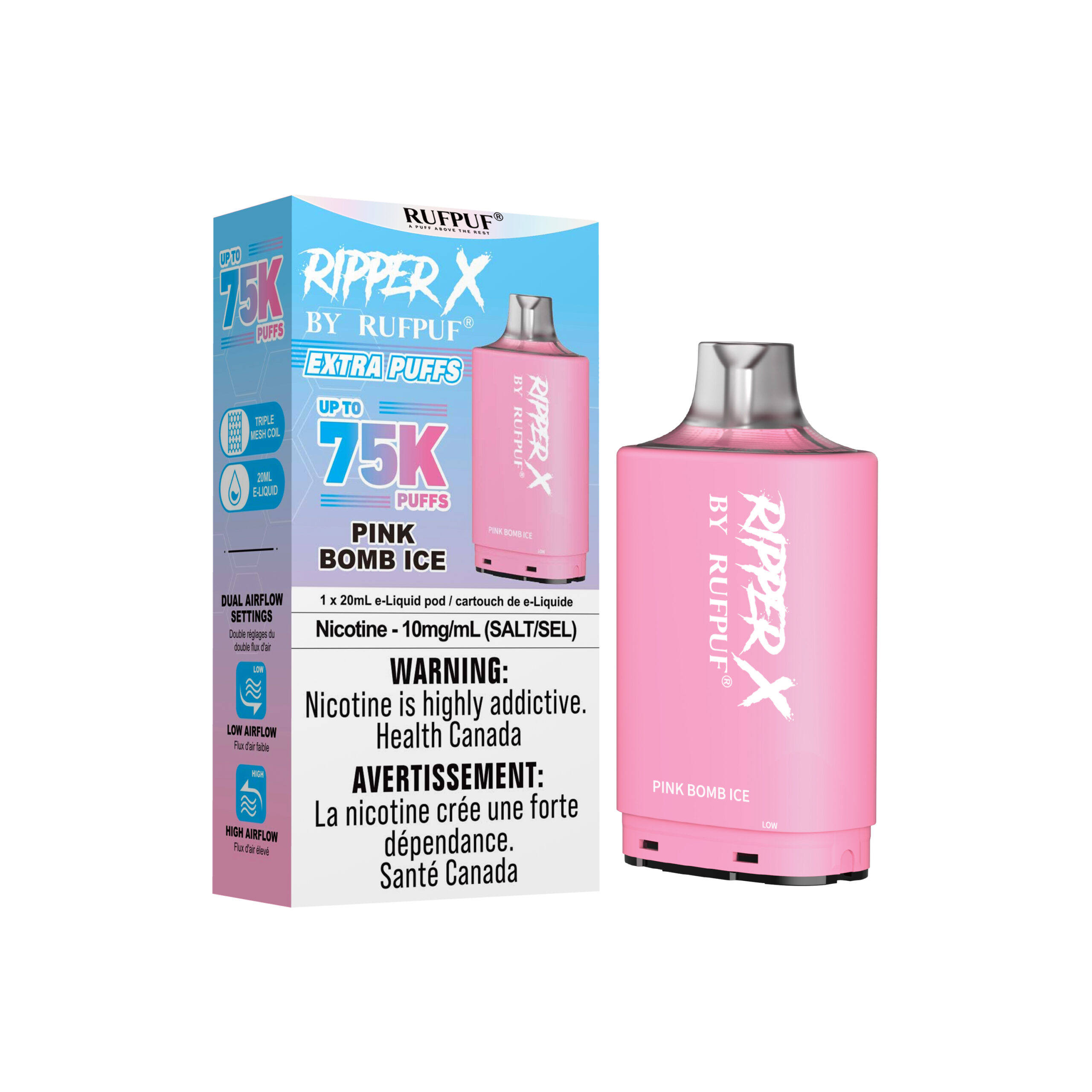 Pink- Bomb- ice Pink Bomb ice Ripper X 75K <b style="color:#00b8a9;">(10mg/ml)</b> (5PCs) <b style="color: yellow">(Tax not Incl.)</b> - Image 1