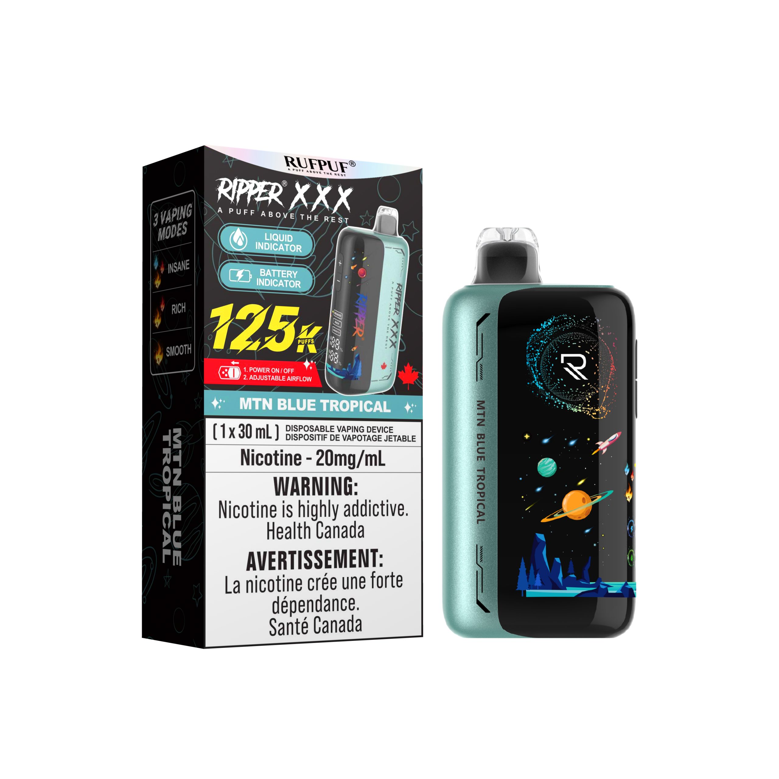 MTN BLUE TROPICAL MTN Blue Tropical 125K Ripper XXX (30ML) (20mg/ML) <b style="color: red">(Tax Not Incl.)</b> - Image 1