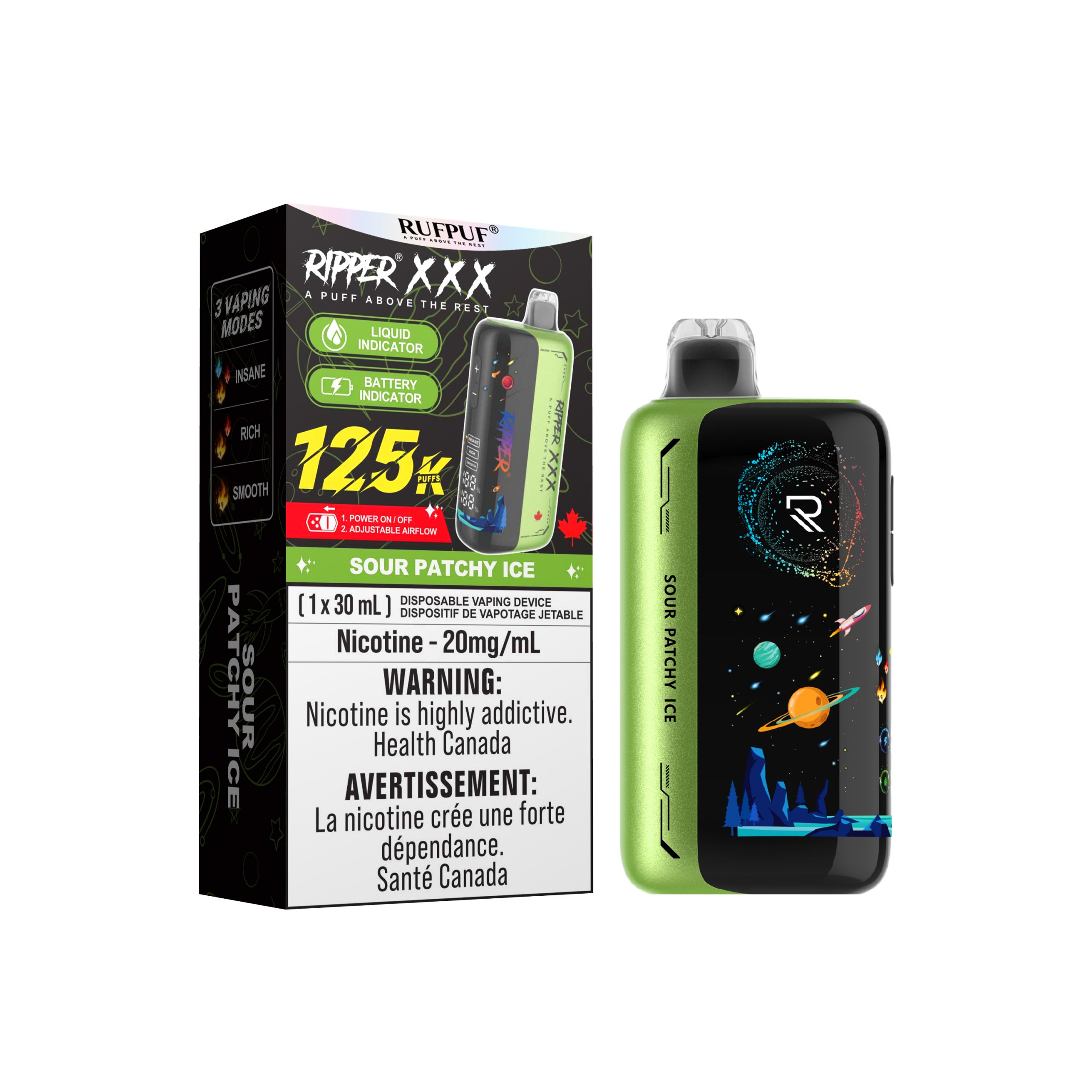 SOUR PATCHY ICE Sour Catchy Ice 125K Ripper XXX (30ML) (20mg/ML) <b style="color: yellow">(Tax Not Incl.)</b> - Image 1