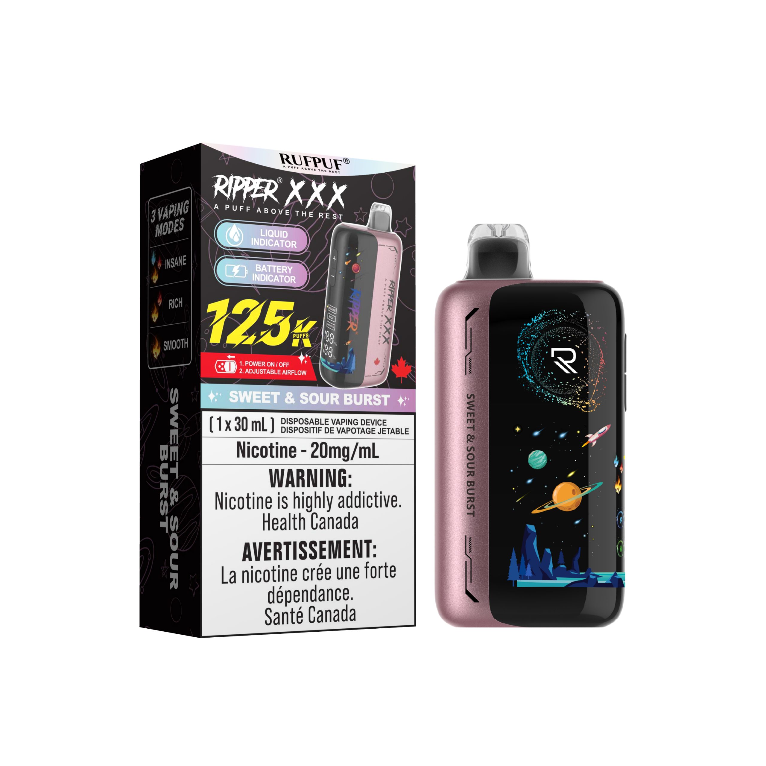Sweet & Sour burst Sweet & Sour Burst 125K Ripper XXX (30ML) (20mg/ML) <b style="color: yellow">(Tax Not Incl.)</b> - Image 1