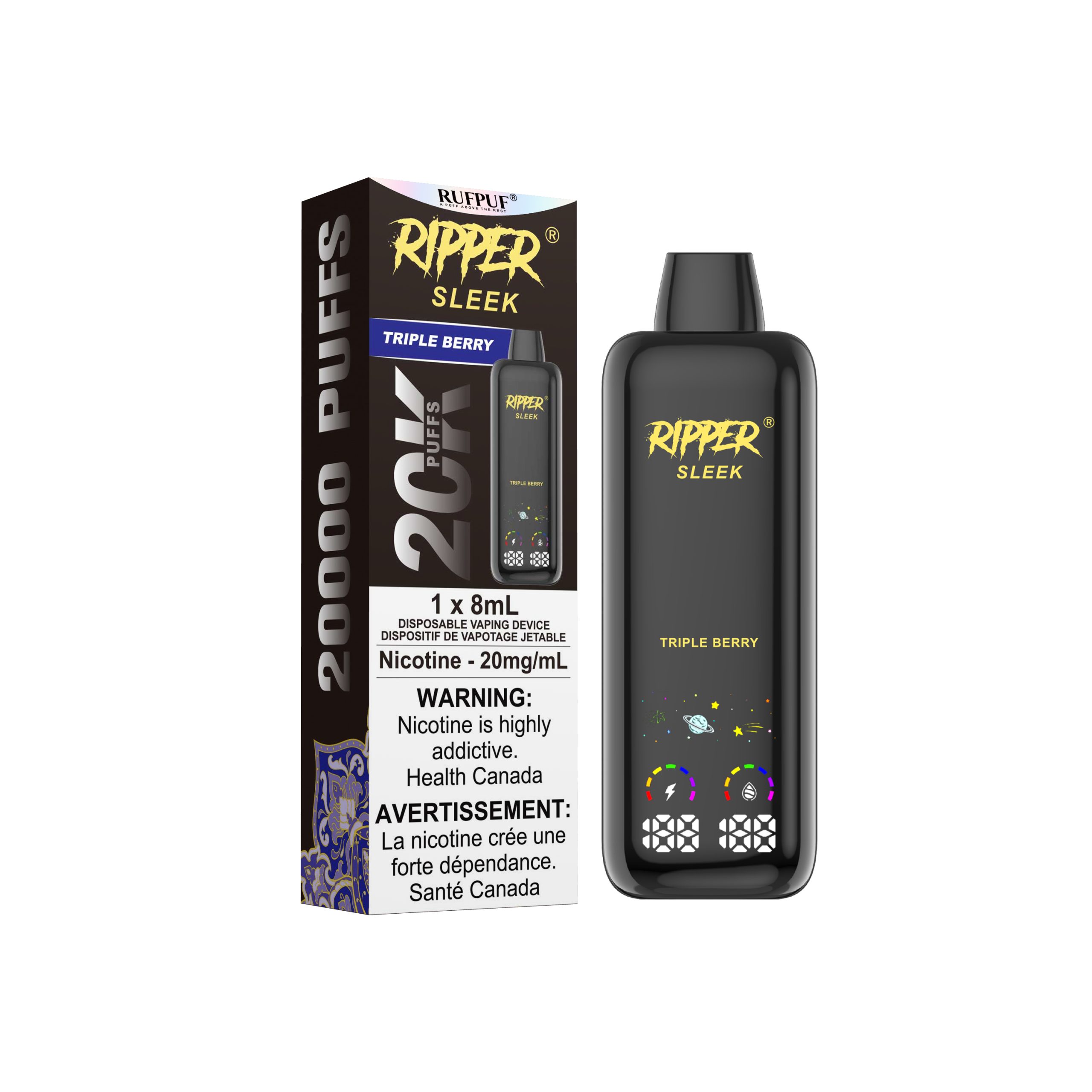 Triple Berry TRIPLE BERRY (8ml) (20mg/ml) (5pc) Ripper SLEEK <b Style="color:red">(Tax Not Incl.)</b> - Image 1