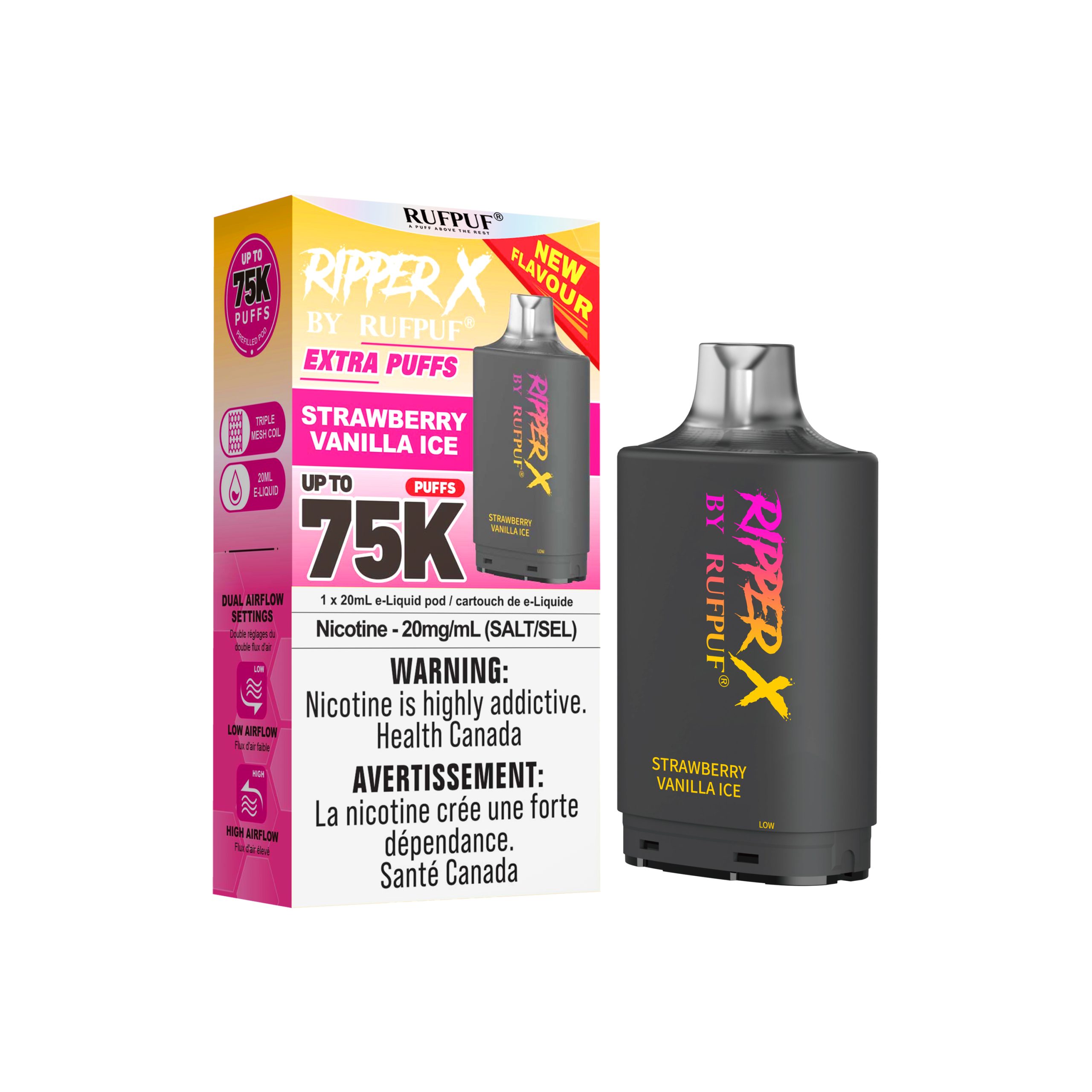 Strawberry Vanilla Ice Strawberry Vanilla Ice Ripper X 75K (20mg/ML / 5PCs) <b style="color: RED">(Tax not Incl.)</b> - Image 1
