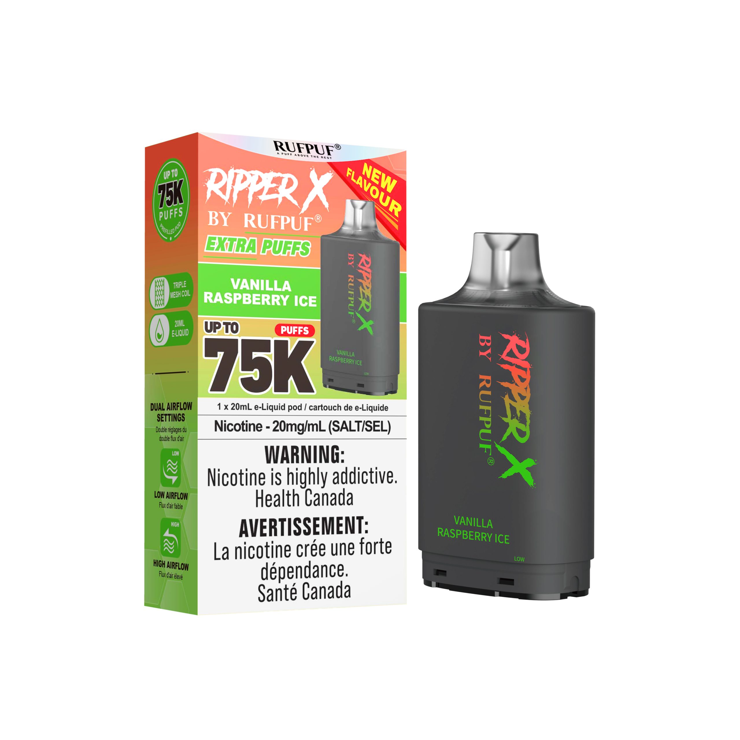 Vanilla Raspberry lce Vanilla Raspberry Ice Ripper X 75K (20mg/ML / 5PCs) <b style="color: RED">(Tax not Incl.)</b> - Image 1