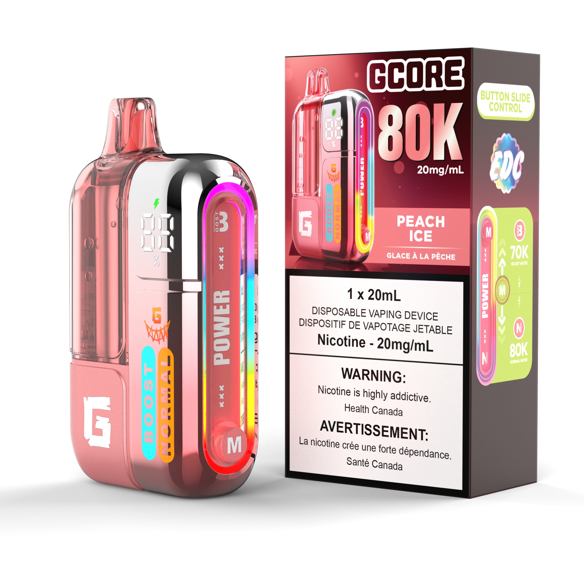 Peach Ice PEACH ICE Gcore G (20ML) (20mg/ML) (5pcs) <b style="color: red">(Tax Not Incl.)</b> - Image 1